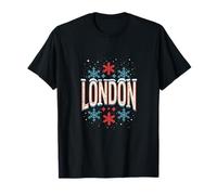 Londres Snowy Christmas UK Flag Style Camiseta