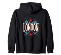 Londres Snowy Christmas UK Flag Style Sudadera con Capucha