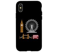 Londres Souvenir Vintage London Sights For London with Love Carcasa para iPhone X/XS