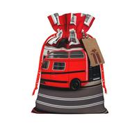 Londres Street Print - Elegantes bolsas de cordón con cordón, bolsas de regalo reutilizables con cordón, perfectas para vacaciones y fiestas