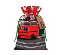 Londres Street Print - Elegantes bolsas de cordón con cordón, bolsas de regalo reutilizables con cordón, perfectas para vacaciones y fiestas