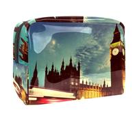 Londres The Big Ben Clock Night Scenery - Neceser para mujer, neceser de viaje, bolsa de maquillaje de PVC grande con cremallera, multicolor, 18.5x7.5x13cm/7.3x3x5.1in, Neceser