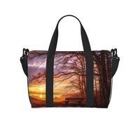 Lonely Bench - Bolso bandolera portátil con estampado de puesta de sol para mujer, adecuada para gimnasio, entrenamientos, viajes y viajes