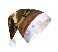 Lonely Bench - Sombrero de Navidad con diseño de puesta de sol LED para adultos, unisex, sombrero de Navidad para Año Nuevo, fiesta festiva