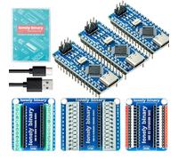 Lonely Binary Nano V3.0 Kit de placa de desarrollo, 3 x Nano V3.0 tipo C, protectores de expansión versátiles (tornillo, sin tornillo, 2.54 mm), compatible con proyectos de prototipado Arduino IDE