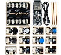 LONELY BINARY TinkerBlock ESP32-S3 - Kit de iniciación - Flash ESP32-S3 WiFi y placa de desarrollo Bluetooth, placa de expansión S3, 12 sensores modulares Plug and Play - Compatible con Arduino IDE y