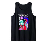 Lonely Tokyo Nights Anime Girl Vaporwave Camiseta sin Mangas
