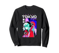 Lonely Tokyo Nights Anime Girl Vaporwave Sudadera