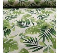 Loneta Estampada Tropical Verde. Ancho 2.80 metros. Largo a elección de 0.50 a 0.50 metros.