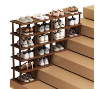 LONEU Zapatero Escalera Vertical Estrecho, Estante De Zapatos De Bambú, Zapatero Entrada Recibidor Ahorro de Espacio Robusto y Elegante, para Pasillos Entrada del Dormitorio(Size:6+5+4+3 Tier)