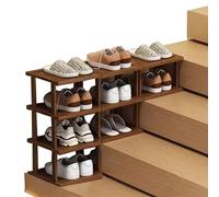 LONEU Zapatero Escalera Vertical Estrecho, Estante De Zapatos De Bambú, Zapatero Entrada Recibidor Ahorro de Espacio Robusto y Elegante, para Pasillos Entrada del Dormitorio(Size:4 +3+2Tier)
