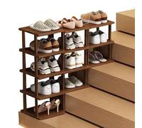LONEU Zapatero Escalera Vertical Estrecho, Estante De Zapatos De Bambú, Zapatero Entrada Recibidor Ahorro de Espacio Robusto y Elegante, para Pasillos Entrada del Dormitorio(Size:5+4+3 Tier)