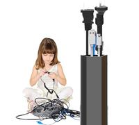 Long 1 1.5 2 m Corrector de Cable de aleación de Aluminio, Piso de Perfil bajo Debajo del Escritorio Cables Ethernet Cables eléctricos Cubierta Protector, Bala de Oro de Cable (Negro, l 1.5m - w 30