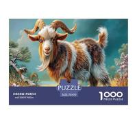 Long Bearded Cabra Puzzle Imposible,desafío para Adultos Winter Forest Entretenimiento Creativo 1000 Piezas Obra De Arte De Juego De para Adultos, Regalos A Partir De 14 Años 70x50cm/1000pcs