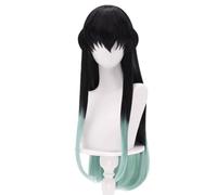 Long Black Green Daily Party Cosplay Peluca Para Tokitou Muichirou Anime Cosplay Peluca