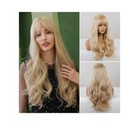 Long blonde curly wig