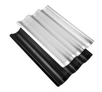 Long Bread Baking Tray 3 Waves - - Stainless Steel Non-Stick Oven Safe Pan | Stainless French Bread Pan for Kitchen Home Oven Cooking | | Meat Pizza Bread Loaf Non-Stick Food Helper Stainless Steel Long
