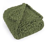 LONG CREATE Manta de Punto Grueso de 50 x 60 Pulgadas, 100% Hecha a Mano con Hilo de felpilla Suave, Mantas de Punto Trenzado de 4.4 Libras de Grosor, Mantas de Ganchillo con Nudo de Cuerda Grande