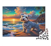 Long-Haired Dog Walking on Path Near Stream Puzzle Imposible,desafío for Adults Entretenimiento Creativo 1000 Piezas Obra De Arte De Juego De para Adultos Y Niños A Partir De 12 Años 38x26cm/1000pcs