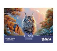 Long-Haired Kitten 1000 Pcs Cartón Fuerte Rompecabezas Maine Coon Kitten Imposible, Difícil Juego Familiar Puzzle Juego De Desafío Difícil 70x50cm/1000pcs