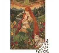 Long-Haired Woman Holding A Baby Secret Jardín Silver Lobo Rompecabezas Sostenibles Estampados para Adultos De Madera De 38x26cm/1000pcs