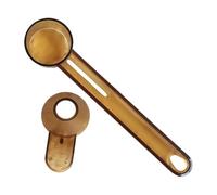 Long Handle Coffee - Clear Measuring Spoon for Kitchen Use | Large Capacity with Spoon Scoop, Leak Resistant Scoop for Sugar Flour Cocoa Tea Milk Powder Protein Espresso Stir Tool