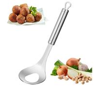 Long Handle Meatball Tool - Stainless Steel Shaper with Holes , Meat Ball Forming Cooking Gadget , Kitchen Dining Prep Utensil | Fish Cake Forming, Vegetarian Burger Patty Making, Pork Sausage Ball