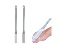 Long Handle Soft Glue Toe Cleaning Brush, Toe Gap Cleaning Brush, Foot Scrubber in Shower, Long Handle Foot Washer. (1 set gray)