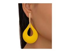 Long Hollowed Big Water Drop for Korean Green Paint Jewelry Friend Girl Gift Women Earrings