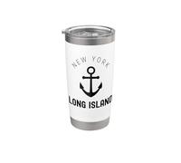 Long Island New York Vintage LI NY Anchor Establecido en 1640 Vaso térmico de acero inoxidable de doble pared