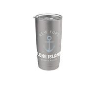 Long Island New York Vintage LI NY Ancla nacida y criada Vaso térmico de acero inoxidable de doble pared