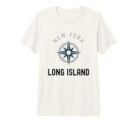Long Island New York Vintage LI NY Brújula Establecida en 1640 Camiseta Premium