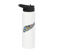 Long Island NY Souvenir Nativo Long Islander Mapa NYC Reminde Stainless Steel Insulated Water Bottle