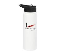 Long Island NY Souvenir Nativo Long Islander Mapa NYC Stainless Steel Insulated Water Bottle
