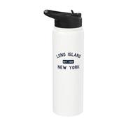 Long Island NY Souvenir Nativo Long Islander Mapa NYC Stainless Steel Insulated Water Bottle