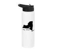 Long Island NY Souvenir Nativo Long Islander Mapa NYC Stainless Steel Insulated Water Bottle