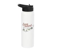 Long Island NY Souvenir Nativo Long Islander Mapa NYC Stainless Steel Insulated Water Bottle
