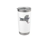 Long Island NY Souvenir Nativo Long Islander Mapa NYC Vaso térmico de acero inoxidable de doble pared