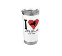 Long Island NY Souvenir Nativo Long Islander Mapa NYC Vaso térmico de acero inoxidable de doble pared