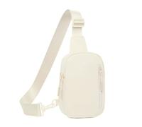 Long Keeper Bolsa de Pecho Pequeña Mochila Cruzada Mujer Hombre Bolso Bandolera Viaje Gym Casual Sling Bag Impermeable para Viaje Deporte y Uso Diario (Beige Blanco)