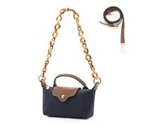 Long Keeper Bolso Mujer Bandolera Pequeño Nylon Bolsos de Mano Mini con Cremallera Bolso Hombro Hobo Moda Bolsos de Mujeres Señoras para Viajes Diarios (Azul Marino (con correa de bolso de acrílico))