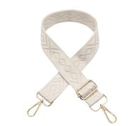 Long Keeper Correas para Bolsos 3,8cm de Ancho Correa de Bolsos Hombro Mujer Ajustables 72-129cm Bandolera para Bolso, Correas para Bolsos Bandolera, Mochila (Blanco Beige #patrón de diamante)