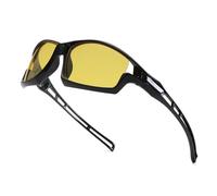 Long Keeper Gafas de Conducir de Noche - Gafas de Sol Visión Nocturna Amarillas para Hombre Mujer Gafas Polarizadas Ciclismo Envolventes Lentes UV400 (Negro)