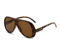 Long Keeper Gafas De Sol Hombre Mujer Retro Gafas De Sol Piloto Moda AnnéEs 90 Gafas Oval Grande ProteccióN UV400 (Marrone leopardo)