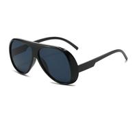 Long Keeper Gafas De Sol Hombre Mujer Retro Gafas De Sol Piloto Moda AnnéEs 90 Gafas Oval Grande ProteccióN UV400 (Nero Nero)