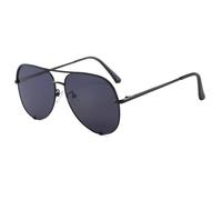 Long Keeper Gafas de Sol Piloto Clásicas Retro Años 70 Gafas de Sol Doble Puente para Hombre Mujer Gafas de Piloto Vintage Lente Tintadas UV400 Protección (Montura Negro - Lente Gris Oscuro)