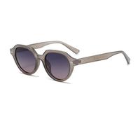 Long Keeper Gafas de Sol Redondas Polarizadas para Mujer y Hombre, Gafas de Sol Retro de Circulo Pequeno, Gafas de Sol Cuadradas Vintage para Conducir de Viaje (Gris Gris Rosa)