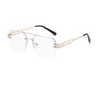 Long Keeper Gafas Filtro Luz Azul Mujer Hombre Retro Gafas Luz Azul de Piloto Cuadrado Gafas de Ordenador Sin Graduar Antifatiga para PC, Gaming, Tablet, Lectura