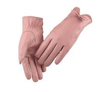 Long Keeper Guantes Cuero Mujer - Guantes de Cuero de Invierno Mujer Cálidos con Forro de Vellón Guantes de Piel con Pantalla Táctil para Invierno, Talla Única