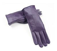 Long Keeper Guantes de Cuero de Invierno para Mujer Guantes Piel Con Función Pantalla Táctil para Conducir Moto (Violeta)